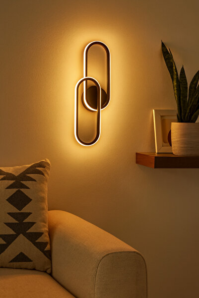 Modavize Royal Modern Tasarım Siyah Renk Gün Işığı Ledli Banyo - Mutfak - Salon Ledli Duvar Aplik