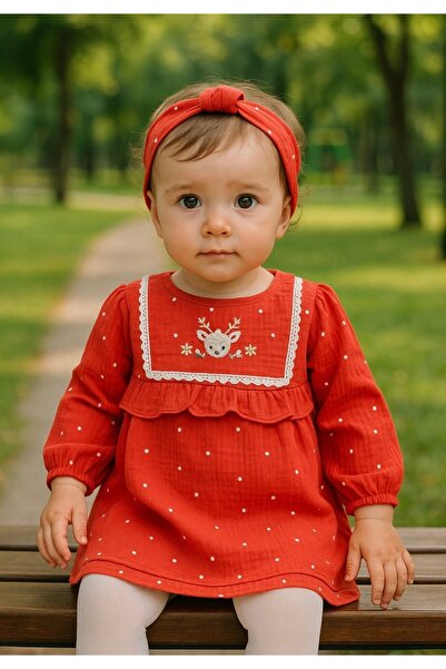 UrazTasarım %100 Müslin Kız Çocuk Şık Elbise , %100 Müslin Kız Bebek Şık Elbise