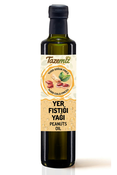 TAZEMİZ Yer Fıstığı Yağı 500ml - Soğuk Sıkım