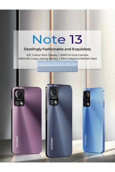 HOTWAV Note 13 Smartphone 6.6 inch HD display with 128GB + 4GB storage