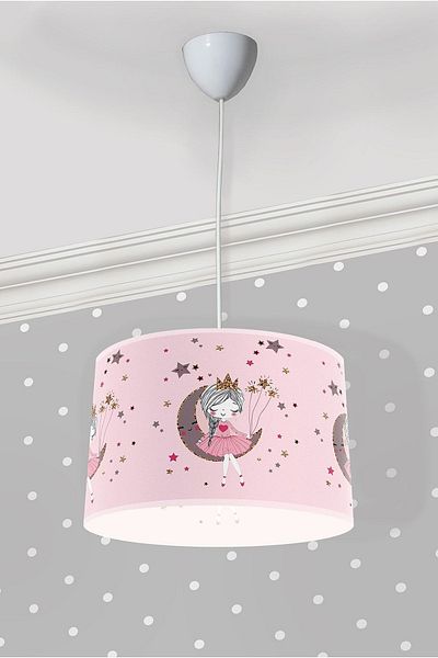 Bebişim Halı Cute Princess Sitting on the Moon Children's Room Pendant Chandelier