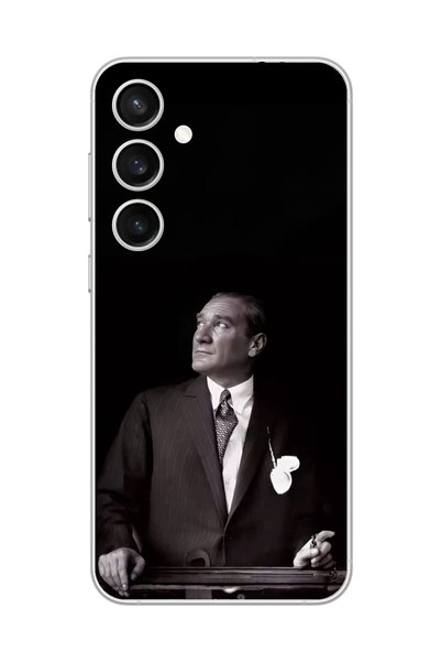 Dali Design Samsung Galaxy S23+ Compatible Transparent Case Ataturk 3 Designs