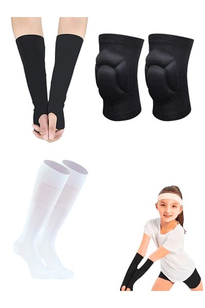 SCHMILTON رياضة الكرة الطائرة - مجموعة وسادات الركبة والجوارب بأكمام طويلة
