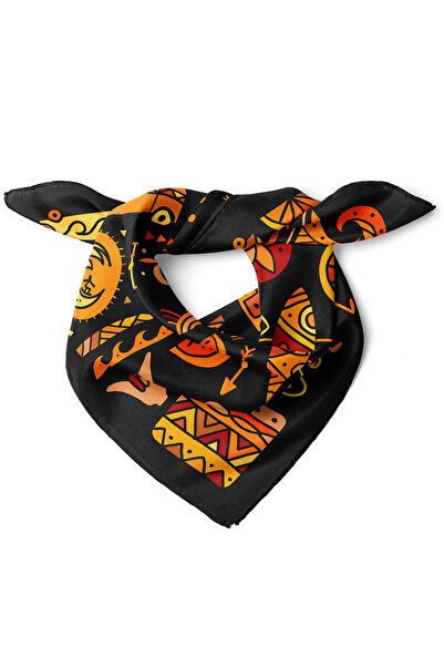 nehir eşarp Mısır Motif Desen Bandana Fular 50x50 Cm