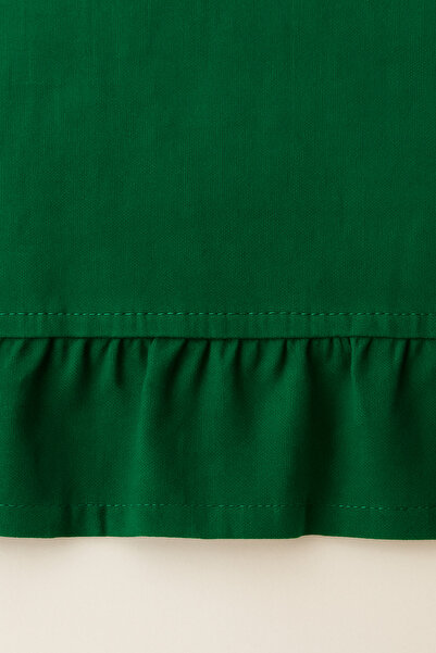 Mirilliahome Ruffled Raw Linen Tablecloth – Green Tablecloth
