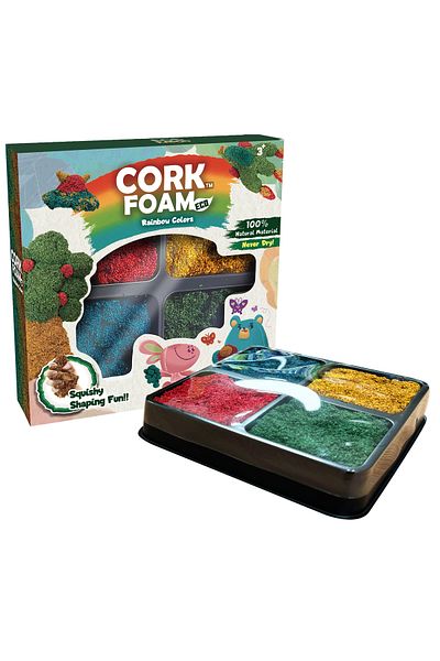 Generic Cork foam Play dough set - 4 Blocks with Tools