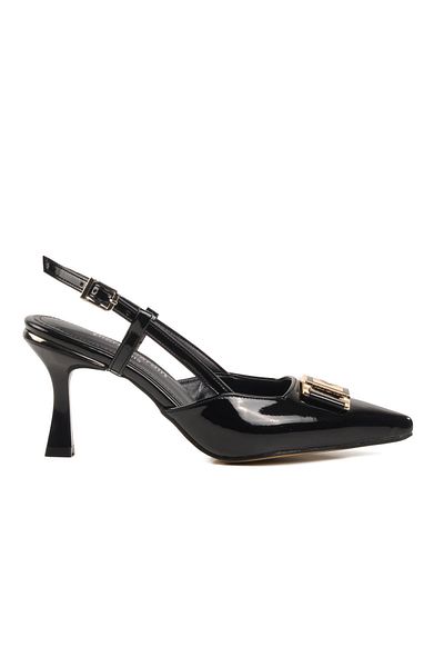 Pierre Cardin PC-54707 Z Μαύρο Γυναικείο Βραδινό Φόρεμα Παπούτσια Stiletto