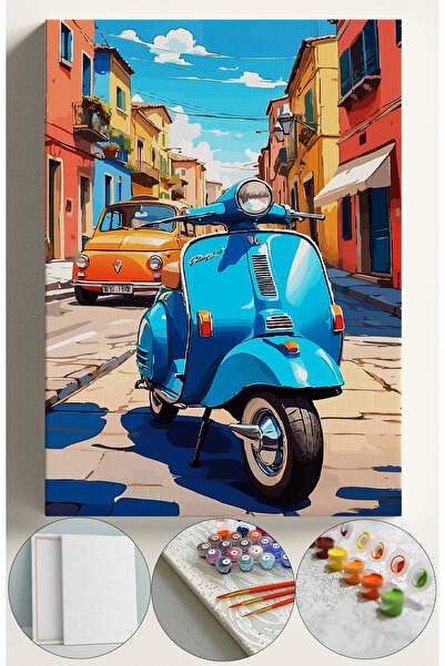 Corvo Sayılarla Boyama Çerçeveli Hobi Seti Numaralı Tuval Fırça Boya Kasnaklı...