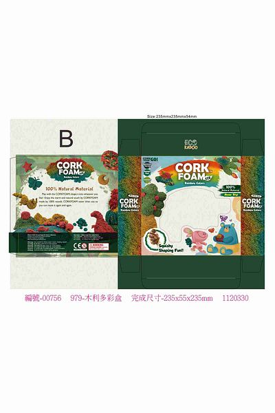 Generic Cork foam Play dough set - 4 Blocks with Tools