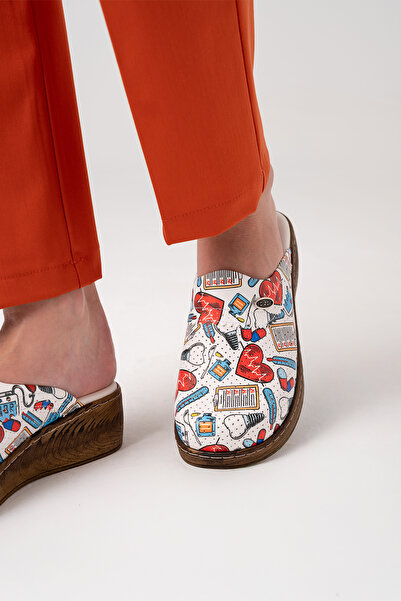 ÇİZGİ MEDİKAL Heartbeat Vivacolor Classic Γυναικείες Παντόφλες Sabo Ορθοπεδικές Παντόφλες Νοσοκομείου Doctor Nurse