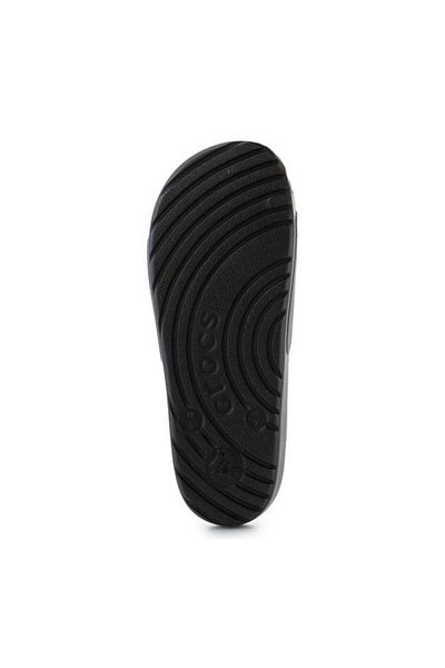 Crocs Λογότυπο μάρκας Unisex - Κομψές και αντιολισθητικές άνετες, ανθεκτικές παντόφλες μονής σόλας, μαύρες
