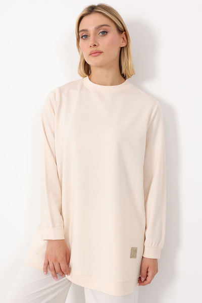 Linvey Crew Neck Embroidered Short Tunic