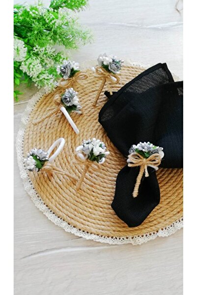 CWolf Silver Flower Bunch of 6 Napkin Rings