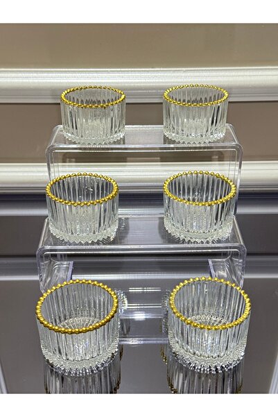 EVRA Yaldızlı Cam Sosluk & Sunumluk & Drajelik Yeni Ürün 6'lı