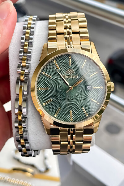Bentini New Season Gold Color Steel Cord Men's Watch with 2 Years Warranty 3Atm Waterproof Bracelet with Gift