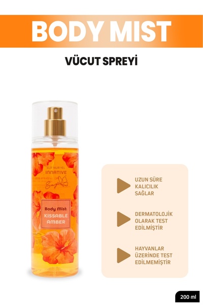 INNATIVE 3x Elif Nur Yel Eny Body Mist Cupcake & Skirt & Tie & Kissable Amber Vücut Spreyleri