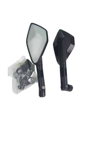 Genel Markalar MOTOSİKLET AYNASI CNC ALÜMİNYUM DÜZ 8-10MM/TERS 10M siya RENK ...