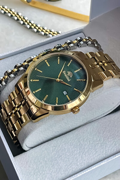 Bentini New Season Gold Color Steel Cord Men's Watch with 2 Years Warranty 3Atm Waterproof Bracelet with Gift