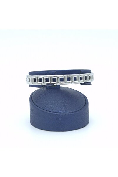 Janset Çelik Kelepçe Bileklik - Gümüş Renk Çelik Bileklik