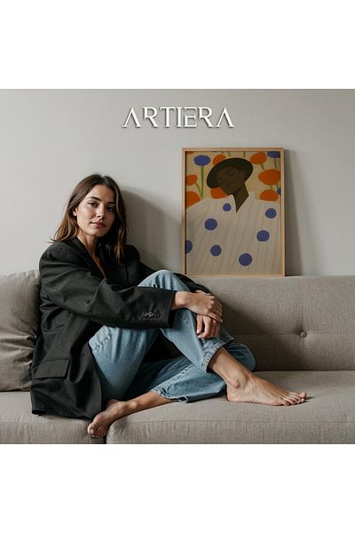 HİGUERA Artă figurativă contemporană Seria de modă Portret de femeie abstractă Pictură de perete cu rame din lemn