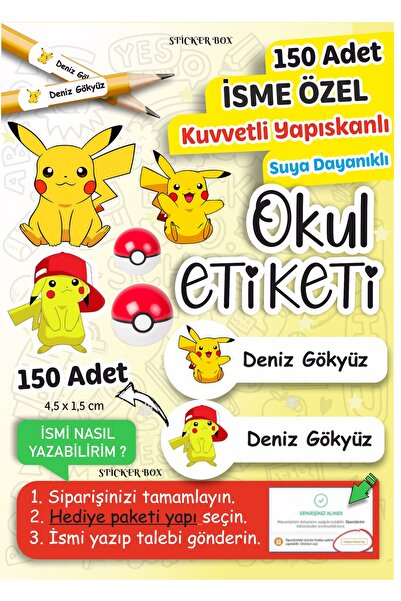 Think And Print Okul Etiketi Kalem Defter Etiketi Temalı Isim Yazılabilen Eti...