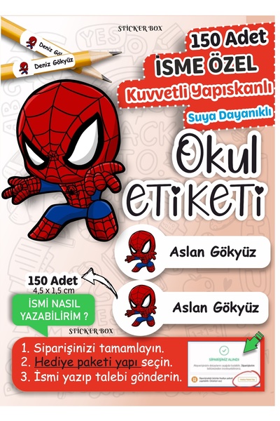 Think And Print Okul Etiketi Kalem Defter Etiketi Özel isim Yazılabilen Etike...