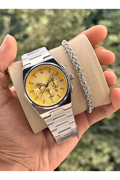 Tulpar Special Series Premium Steel Cord Calendar Men's Wristwatch with Brace...