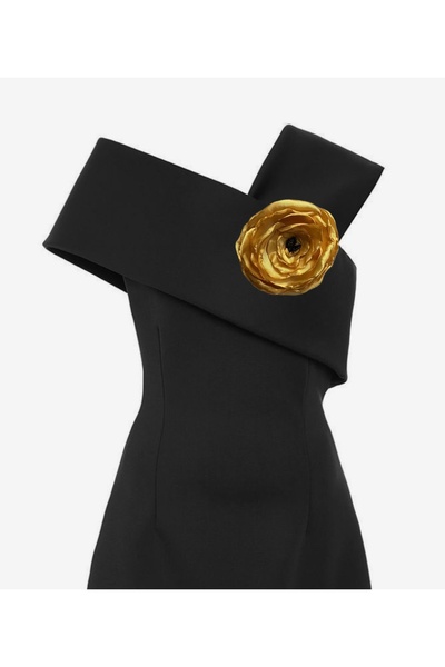 quella atelier Sarı Çiçek Broş Saten Broş