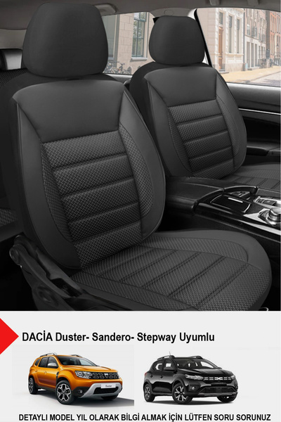 GM-DESIGN Speed ​​Jacquard Black Car Seat Cover (Daci̇a Sandero-Stepway-Duste...