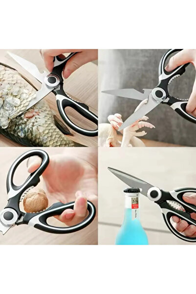 mucit home Stainless Steel Ultra Sharpened Kitchen Scissors Multi-Purpose Fis...