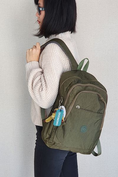FCSTORE Unisex Khaki Backpack School Bag Wrinkle Waterproof 14 Inch Laptop Compartment Travel Bag