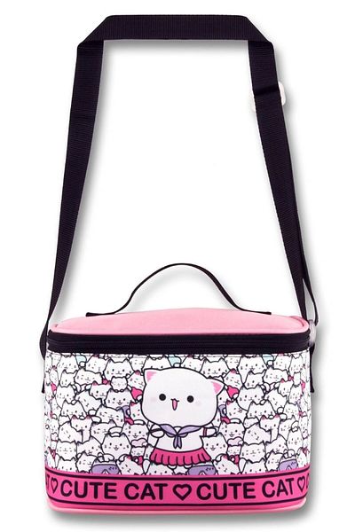 ÜMİT ÇANTA Ümit Çanta Girl's Lunch Box (Thermo Heat Insulated) - Cute Cats - Pink White - 5013