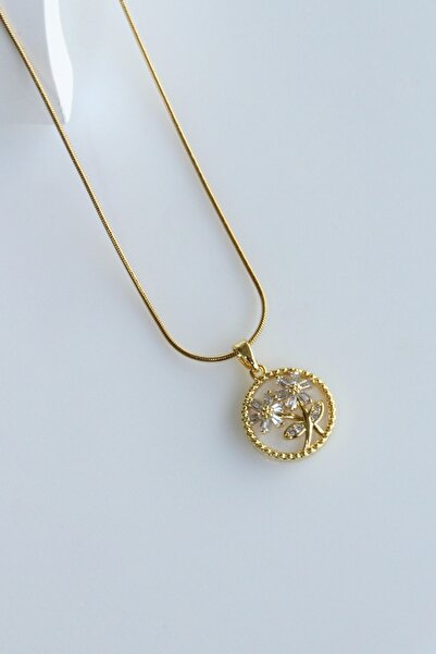 Leo'Stone قلادة ديزي مزدوجة من حجر الزركون الفاخر 316 لتر من الفولاذ المقاوم ...