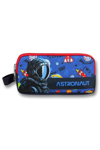 ÜMİT ÇANTA Geanta Ümit Suport stilou cu imprimeu astronaut cu doua compartimente pentru baieti - Albastru Marin - 5008