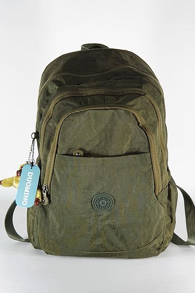 FCSTORE Unisex Khaki Backpack School Bag Wrinkle Waterproof 14 Inch Laptop Compartment Travel Bag
