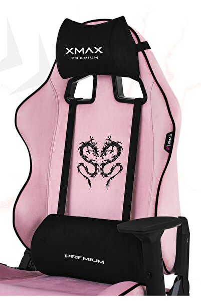 XMAX / Rio Balerion Terletmez Kadife Kumaş Pembe Gaming Oyuncu Koltuğu / 120 ...