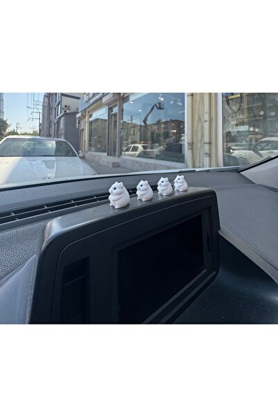 SHHOBİ 4 قطع من زينة مرآة الرؤية الخلفية على شكل عائلة هامستر لطيفة - زينة مر...