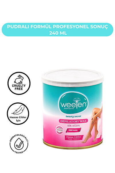 Weeten Pudralı Konserve Sir Ağda 240 ml | Hassas Ciltler Için | Şekersiz, Bez ile kullanılır.