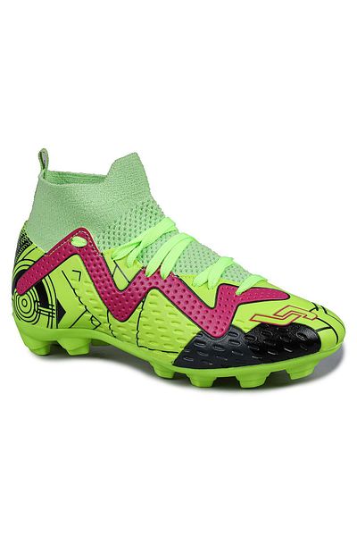 Jump 30226 Yellow Green Red Socks Football Cleats - Astroturf Shoes