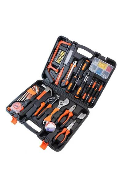 new power plus New Alman 105 Parça Özel Alışım Çelik Bahçe-Ev-Atölye-Garaj Mekanik El Aletleri Kombo Oto Araç Seti