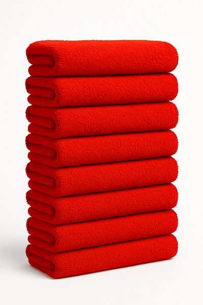 Elaganya Red Sports Towel Stain Resistant Hairdresser Barber Hotel Towel 50X90 cm 8Pcs