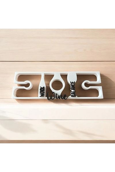 Filkorium3D Work Wine Balance Written Glass Carrier Stand |   Stylish Presentation Apparatus |   3D Printing Accessory