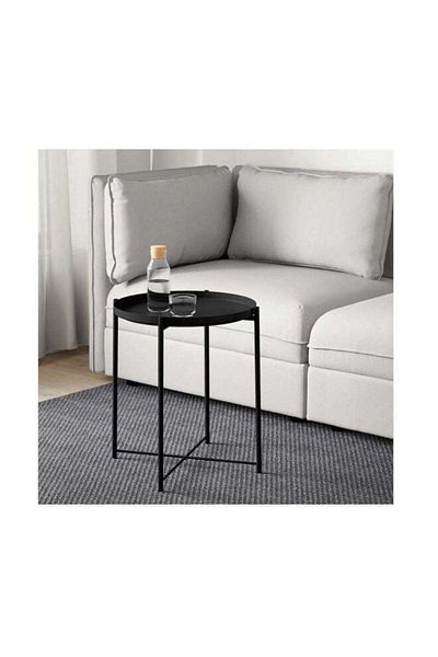 Generic ZENHOME Round Steel Table Black 45x53x45cm