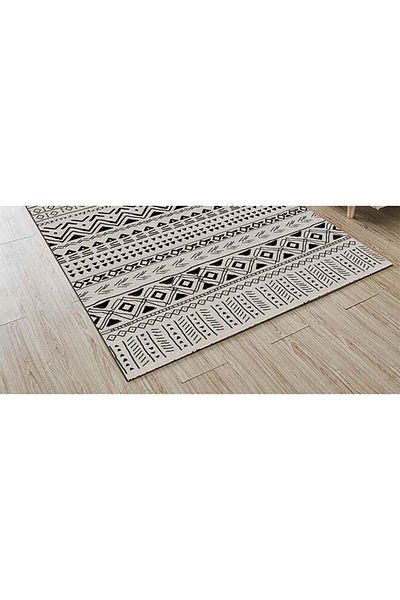 Generic GOOTOY Printed Floor Carpet Polypropylene Off White/Black 140x200cm