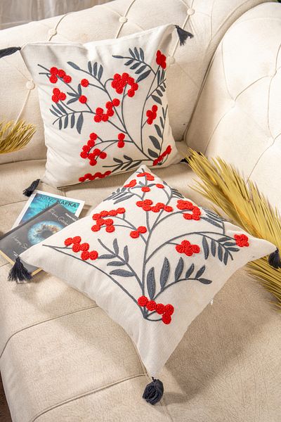 Bade Design 2-Piece Punch Throw Pillow, Decorative Pillow Case (Linen Fabric) with Book Gift