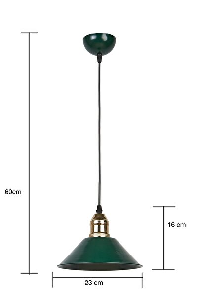 Bozyaka Aydınlatma Kleps Dekoratif Metal Yeşil (RAL 6005) Sarkıt Tekli Modern Iç Mekan