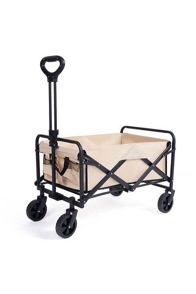 Generic Outdoor foldable camping cart, foldable four-wheel trolley with adjustable handle, suitable for shop