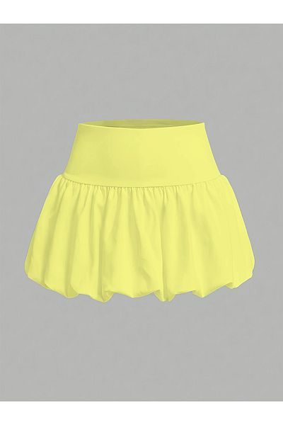 Gökçe Kaplan Store Women's Trend Shorts Pleated Mini Balloon Shorts Mini Skirt