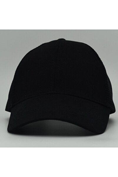 şapkadan Unisex Ayarlanabilir Siyah Fileli Spor Basic Şapka