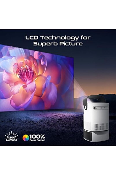 Promate 4K Ultra HD Projector with LCD Technology